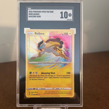 Raikou 2020 Pokemon Holo Amazing Rare #50 SGC 10| PopFictionParlor Raikou 2020 Pokemon Holo Amazing Rare #50 SGC 10| PopFictionParlor